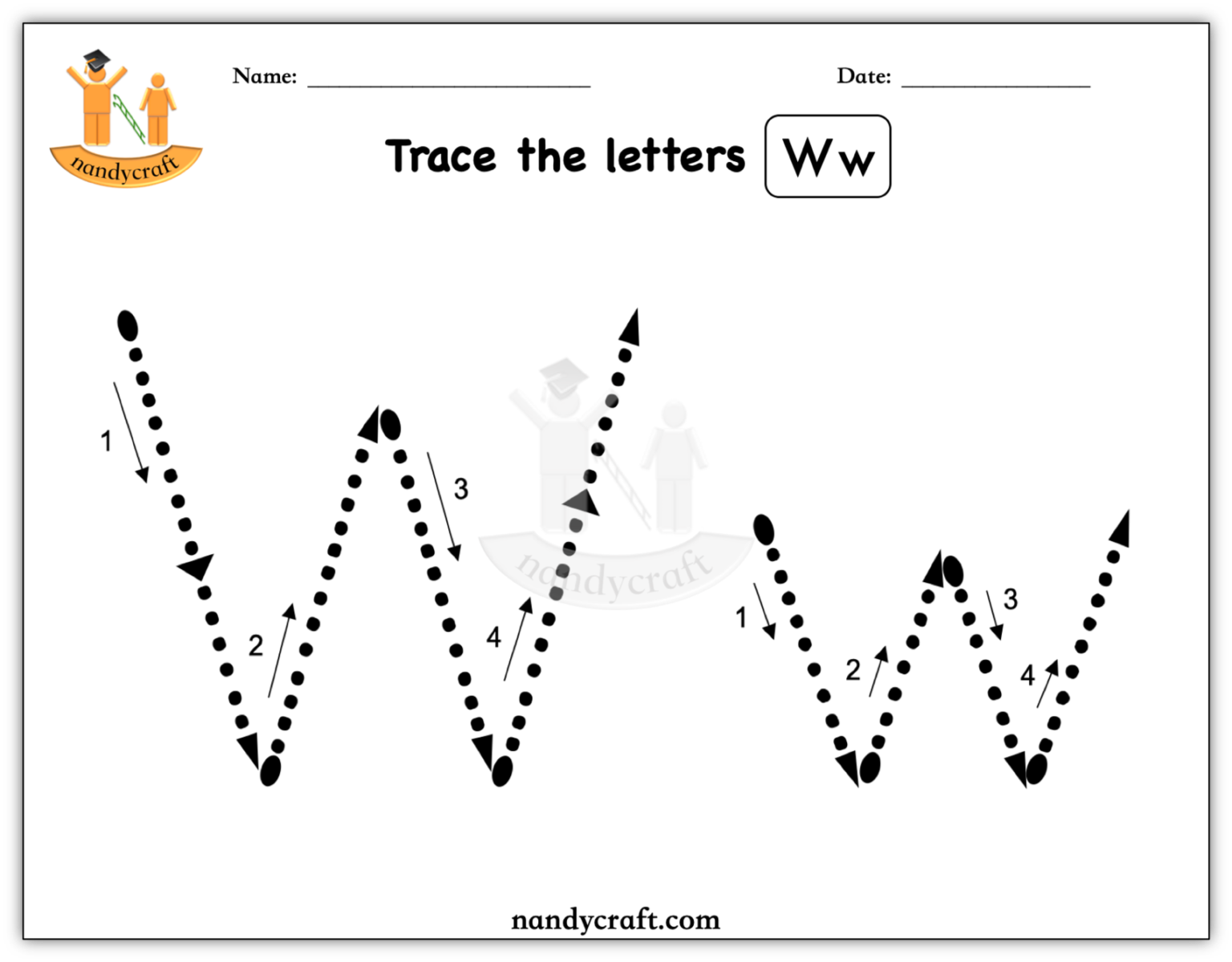 Ww Tracing Workshet W | Tracing | NandyCraft